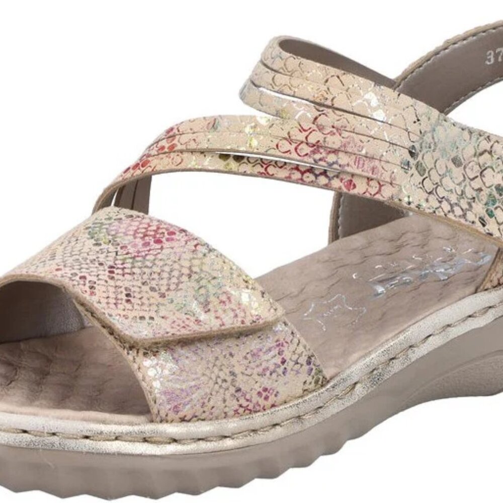 NEW Rieker Beige and Pink Patterned Sandals - Picture 5 of 12